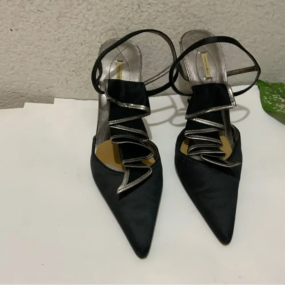 Maxx Studio Shoe heels black sliver size 8.5M